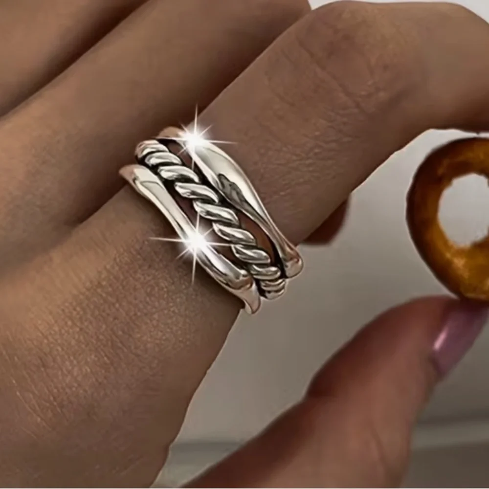 925 sterling Silver Twisted rope Ring